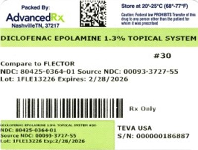 Diclofenac Epolamine 1.3 System 1 (Diclofenac Epolamine 1.3 System 80425 0364 01)